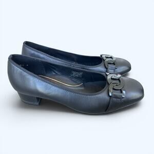 Ara Gallant High Soft Black Leather Pumps Low Heel Comfort Shoes Women’s 6.5